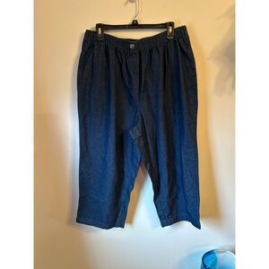 Woman within stretchy waist pants